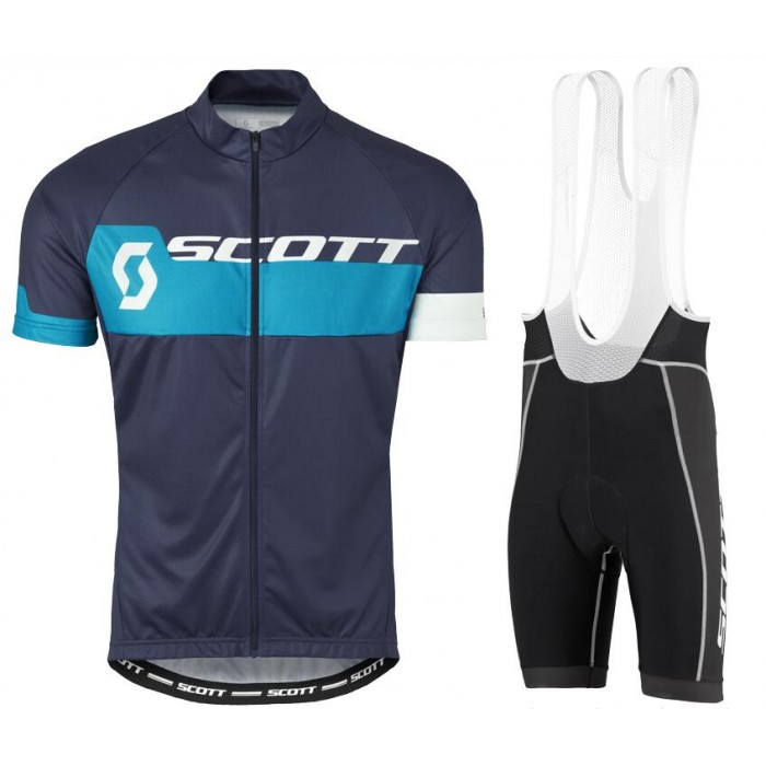 2016 SCOTT blau Fahrradbekleidung Satz Fahrradtrikot Kurzarm Trikot und Kurz Trägerhose Radtrikot Kaufen