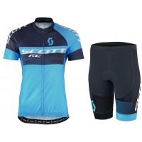 2016 Scott RC Pro schwarz blau Damens Radbekleidung Radtrikot Kurzarm und Fahrradhosen Kurz Radtrikot Kaufen