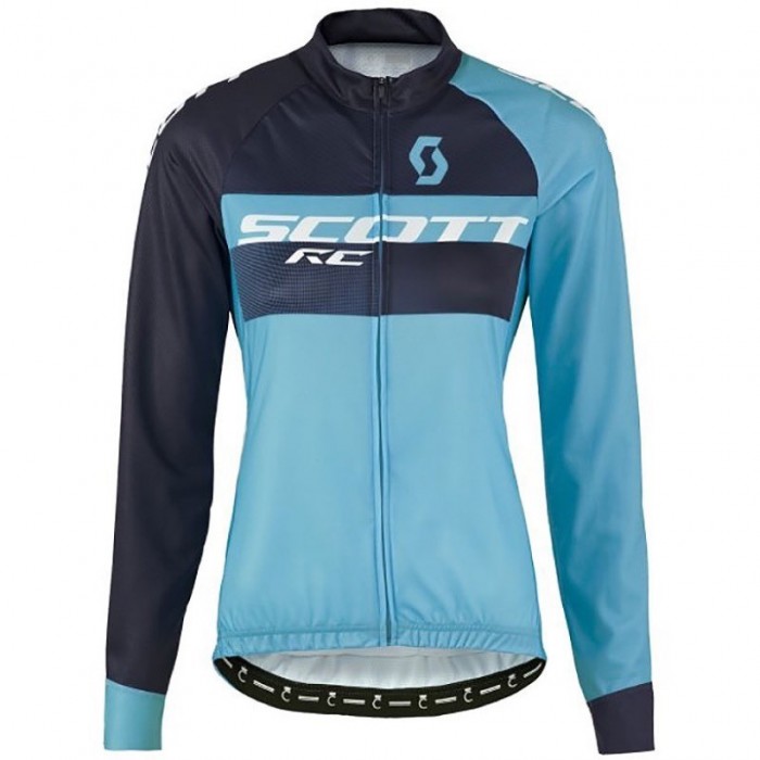 2016 Scott RC Schwarz-Blau Damen Radtrikot Langarm Radtrikot Kaufen