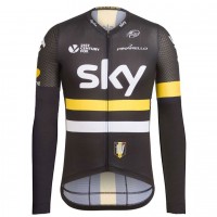 2016 Team Sky IV Schwarz-Gelb Radtrikot Langarm Radtrikot Kaufen