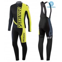 2016 Specialized Pro Team SZK Schwarz-Grün Fluo thermisch Fahrradbekleidung Satz Radtrikot Langarm+Lang Trägerhose Radtrikot Kaufen