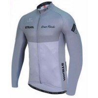 2016 Strava Fahrradtrikot Langarm grau Radtrikot Kaufen