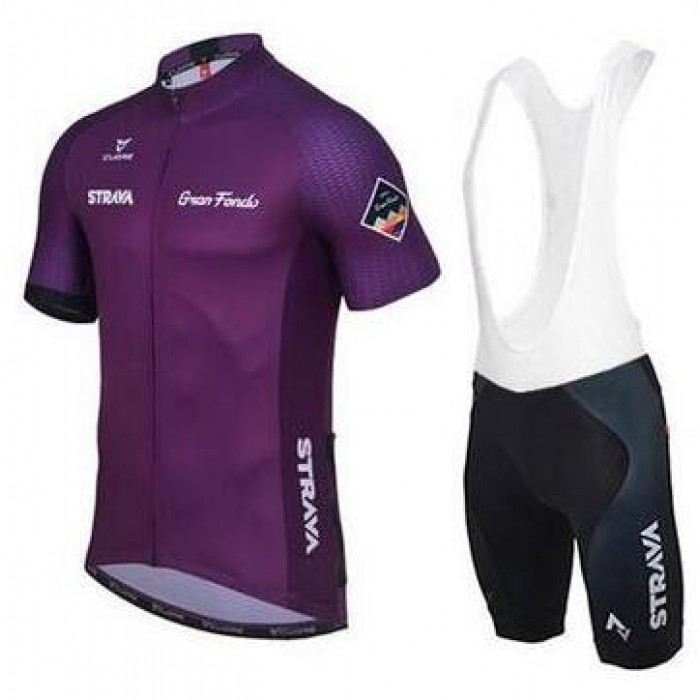 2016 Strava lila Fahrradbekleidung Satz Fahrradtrikot Kurzarm Trikot und Kurz Trägerhose Radtrikot Kaufen