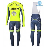 2016 Tinkoff Race Team thermisch Fahrradbekleidung Satz Radtrikot Langarm+Lang Trägerhose Radtrikot Kaufen