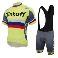 2016 Tinkoff Saxo Bank Russo Fluo Light Fahrradbekleidung Satz Fahrradtrikot Kurzarm Trikot und Kurz Trägerhose Radtrikot Kaufen
