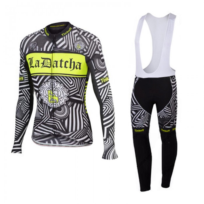 2016 Tinkoff Saxo Bank Fahrradbekleidung Radtrikot Satz Langarm und Lange Trägerhose Radtrikot Kaufen