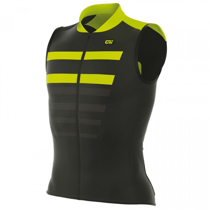 2017 ärmelloses Trikot S/M Ale PRR 2.0 Piuma-Schwarz Gelb Fluo Radtrikot Kaufen