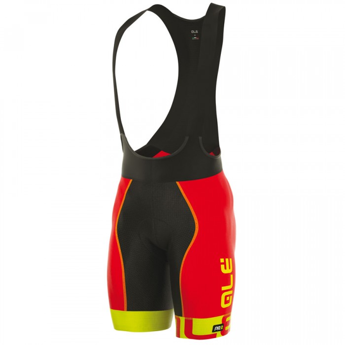 2017 Ale Graphics PRR Arcobaleno Kurz Trägerhose Rot Gelb Fluo Radtrikot Kaufen