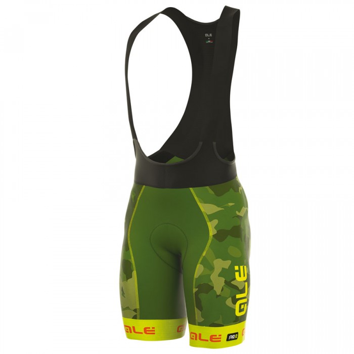 2017 Ale Graphics PRR Camo Kurz Trägerhose Grün Gelb Fluo Radtrikot Kaufen