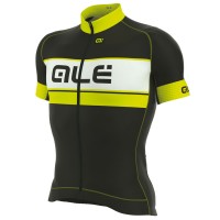 2017 Ale Graphics PRR Bermuda Radtrikot Kurzarm Schwarz Gelb Fluo Radtrikot Kaufen