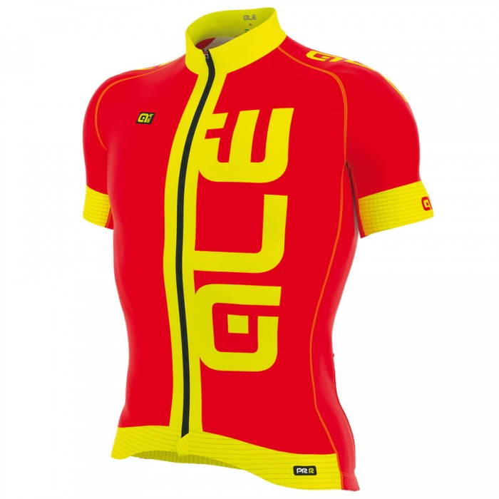 2017 Ale Graphics PRR Arcobaleno Radtrikot Kurzarm Rot Radtrikot Kaufen