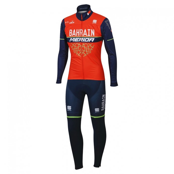 BAHRAIN-MERIDA Fahrradbekleidung Satz Radtrikot Langarm+Lang Radhose 2017 Radtrikot Kaufen