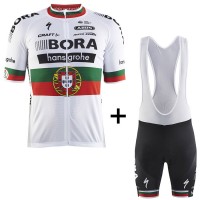 BORA Hansgrohe Pro Team 2017 Champion Portugais Fahrradbekleidung Satz Radtrikot Kurzarm+Kurz Trägerhose Radtrikot Kaufen
