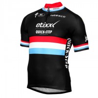 ETIXX-QUICK STEP 2017 Luxembourgian Champion Schwarz Radtrikot Kurzarm Radtrikot Kaufen
