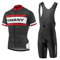 2017 Giant Rot Schwarz Fahrradbekleidung Satz Radtrikot Kurzarm+Kurz Trägerhose Radtrikot Kaufen