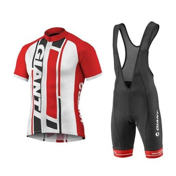 2017 Giant Rot Fahrradbekleidung Satz Radtrikot Kurzarm+Kurz Trägerhose Radtrikot Kaufen