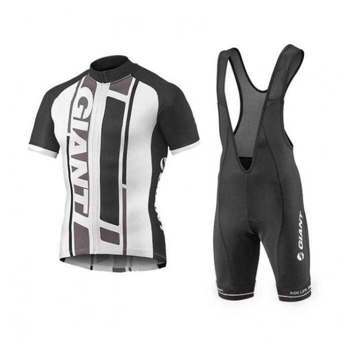 2017 Giant Schwarz Fahrradbekleidung Satz Radtrikot Kurzarm+Kurz Trägerhose Radtrikot Kaufen