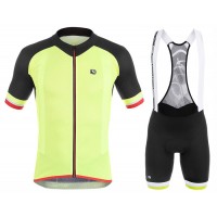 2017 Giordana Silber Line Schwarz-Gelb Fahrradbekleidung Satz Radtrikot Kurzarm+Kurz Trägerhose Radtrikot Kaufen