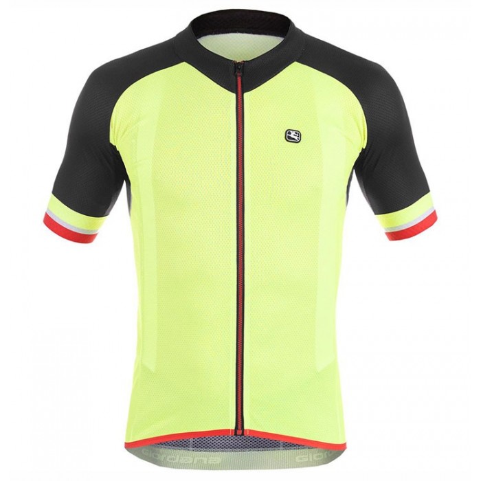2017 Giordana Silber Line Schwarz-Gelb Radtrikot Kurzarm Radtrikot Kaufen