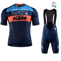 2017 KTM Blau-Orange Fahrradbekleidung Satz Radtrikot Kurzarm+Kurz Trägerhose Radtrikot Kaufen
