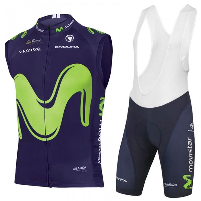 2017 Movistar ärmelloses Trikot+Kurz Tr Radtrikot Kaufen