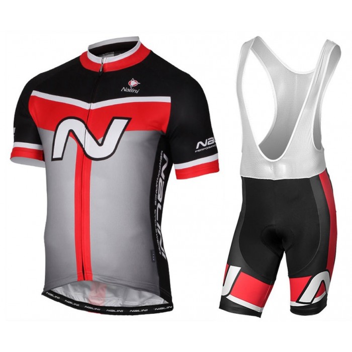 2017 Nalini PRO Navision Schwarz-Rot Fahrradbekleidung Satz Radtrikot Kurzarm+Kurz Trägerhose Radtrikot Kaufen