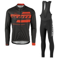 2017 Scott Rc Schwarz-Rot Fahrradbekleidung Satz Radtrikot Langarm+Lang Trägerhose Radtrikot Kaufen