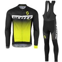 2017 Scott Rc Schwarz Weiß Gelb Fahrradbekleidung Satz Radtrikot Langarm+Lang Trägerhose Radtrikot Kaufen