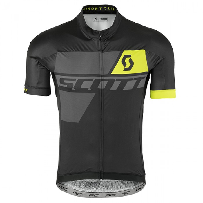 2017 Scott Schwarz Gelb Radtrikot Kurzarm Radtrikot Kaufen