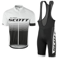 2017 Scott Rc Weiß Schwarz Fahrradbekleidung Satz Radtrikot Kurzarm+Kurz Trägerhose Radtrikot Kaufen