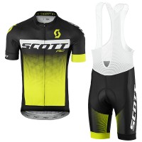2017 Scott Rc Schwarz Weiß Gelb Fahrradbekleidung Satz Radtrikot Kurzarm+Kurz Trägerhose Radtrikot Kaufen