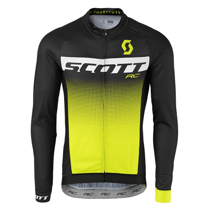 2017 Scott Rc Schwarz Weiß Gelb Radtrikot Langarm Radtrikot Kaufen