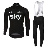 Sky Pro Schwarz 2017 Gabba Fahrradbekleidung Satz Radtrikot Langarm+Lang Trägerhose Radtrikot Kaufen