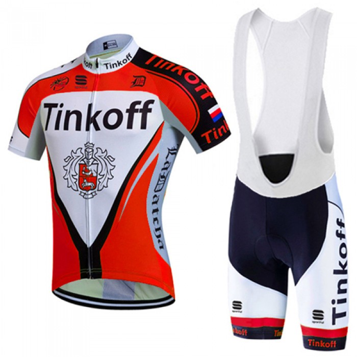 2017 Tinkoff Rot Fahrradbekleidung Satz Radtrikot Kurzarm+Kurz Trägerhose Radtrikot Kaufen