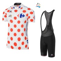 2017 Tour de France Polka Dot Fahrradbekleidung Satz Radtrikot Kurzarm+Kurz Trägerhose Schwarz Radtrikot Kaufen