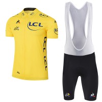 2017 Tour de France Gelb Fahrradbekleidung Satz Radtrikot Kurzarm+Kurz Trägerhose Radtrikot Kaufen