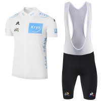 2017 Tour de France Weiß Fahrradbekleidung Satz Radtrikot Kurzarm+Kurz Trägerhose Radtrikot Kaufen
